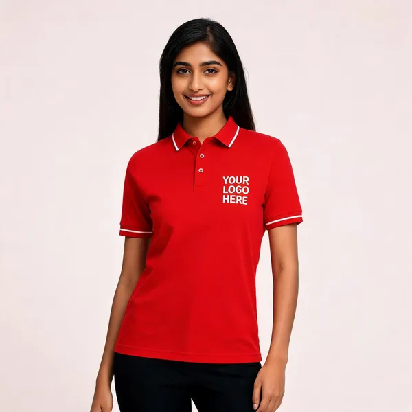 Red_Polyester_Contrast_Piping_Polo_T-Shirt_For_Unisex