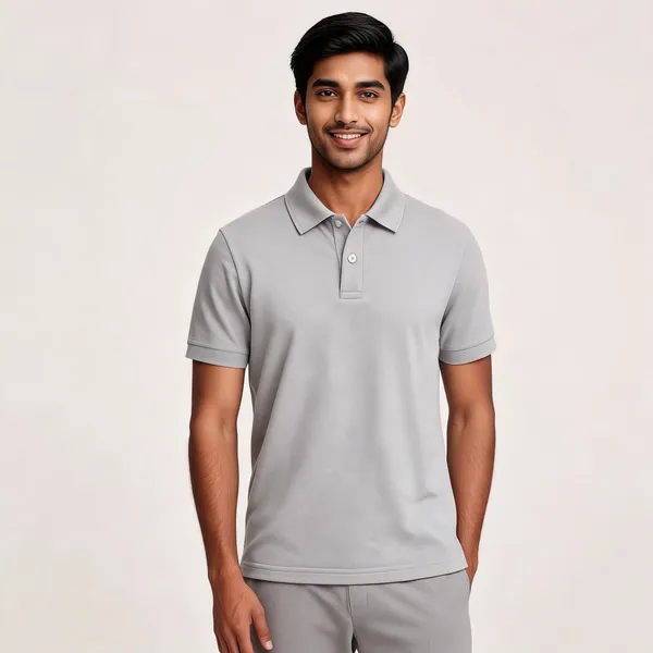 Grey_Polyester_Regular_Fit_Polo_T-Shirt_For_Unisex