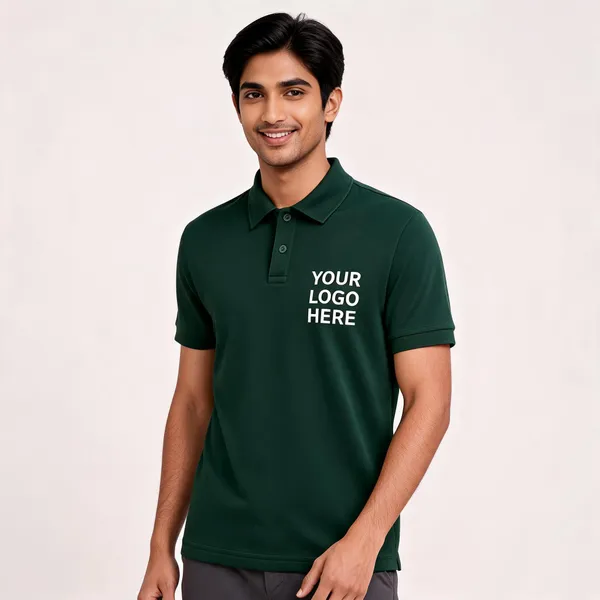 Dark_Green_Polyester_Regular_Fit_Polo_T-Shirt_For_Unisex