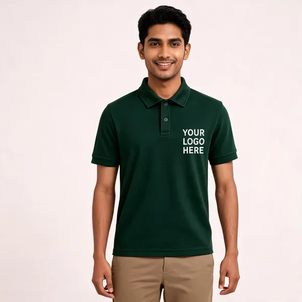 Dark_Green_Polyester_Regular_Fit_Polo_T-Shirt_For_Unisex