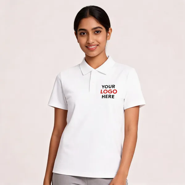 White_Polyester_Regular_Fit_Polo_T-Shirt_For_Unisex