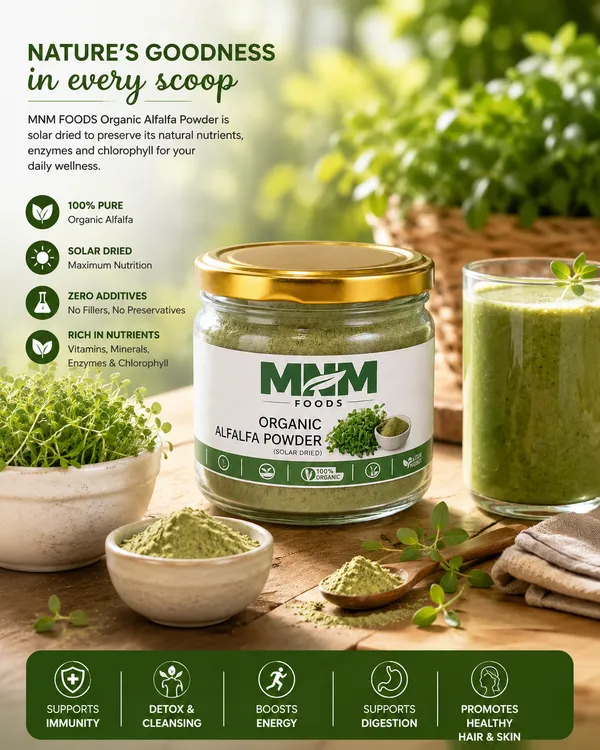 Mnm_Foods_Alfalfa_Powder_(Rajka_Powder/Lucerne_Powder)_100%_Pure_Solar_Dried_|_Rich_In_Vitamins,_Minerals_&_Natural_Antioxidants_|_Supports_Daily_Wellness_&_Healthy_Digestion_|_Zero_Additives_|_Premium_Airtight_Pet_Jar_|_100G
