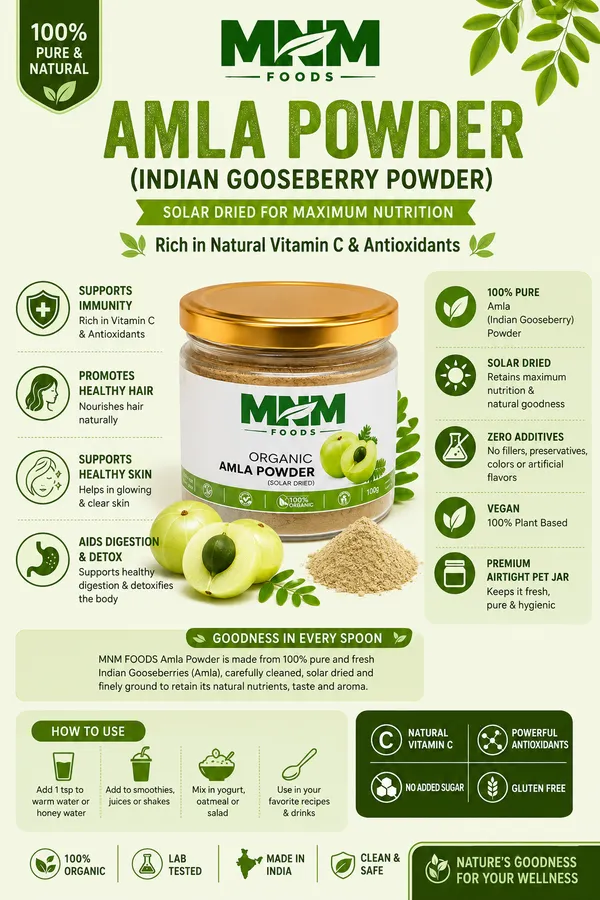 Mnm_Foods_Amla_Powder_(Indian_Gooseberry_Powder)_100%_Pure_Solar_Dried_|_Rich_In_Natural_Vitamin_C_&_Antioxidants_|_Supports_Immunity,_Healthy_Hair,_Skin_&_Daily_Wellness_|_Zero_Additives_|_Premium_Airtight_Pet_Jar_|_100G