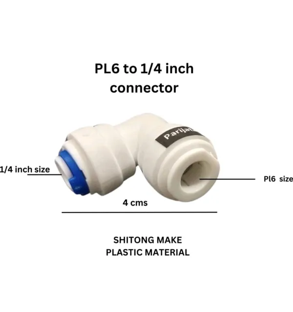 Plastic_Pl6_To_1/4_Inch_Push-Fit_Elbow_Connector_Pack_Of_10_-_Pack_of_2