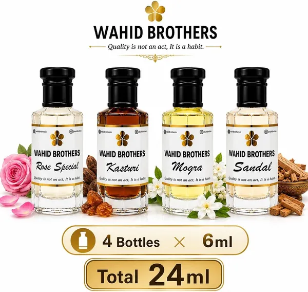 Wahid_Brothers_Gift_Set_4x6ml_Long_Lasting_Attar_Combo_Pack_for_Men_&_Women_Floral_Attar_(Pure_Sandal,_Mogra,_Kasturi,_Rose,_Sandalwood)