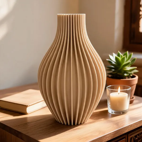Pla_Pro_And_Minimalist_Beige_Decorative_Vase