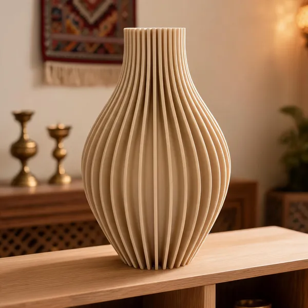 Pla_Pro_And_Minimalist_Beige_Decorative_Vase