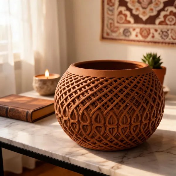 Pla_Pro_And_Modern_Brown_Planter_&_Vase