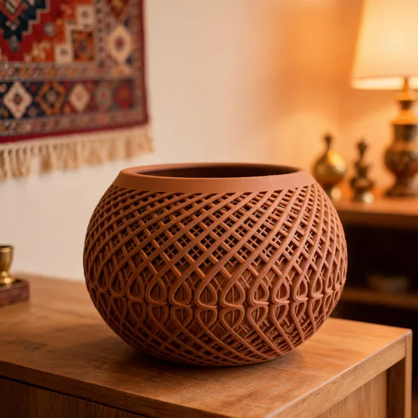Pla_Pro_And_Modern_Brown_Planter_&_Vase