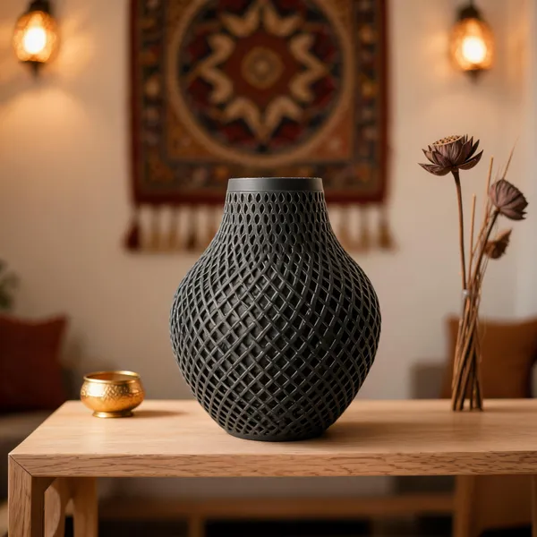 Pla_Pro_And_Contemporary_Black_Decorative_Vase