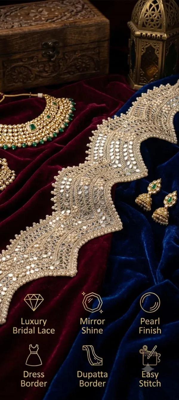 Ultra_Lightweight_Premium_Heavy_Lace_Border_for__Women_|_Fancy_Floral_pulse_mirror_work_Embroidery_One_Side__Lace_Trim_|_Bridal_Saree_Lehenga_Dupatta_Blouse__Dress_Decorative_Border_|__copper_gold_shade_,_pack_of_9_mtr
