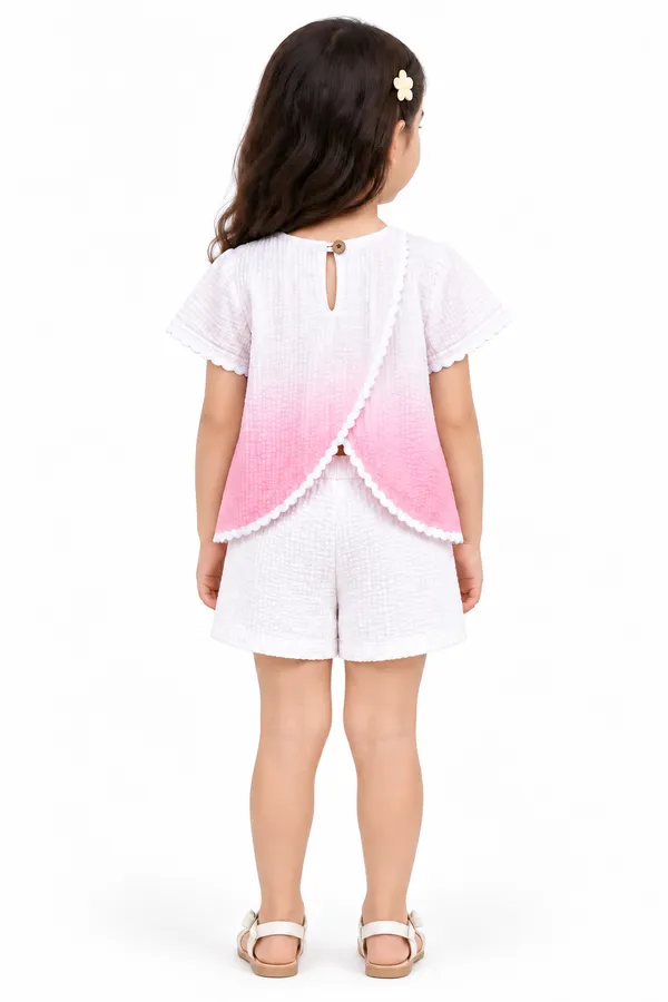 White_And_Pink_OmbreCo-Ord_Set_for_Girls