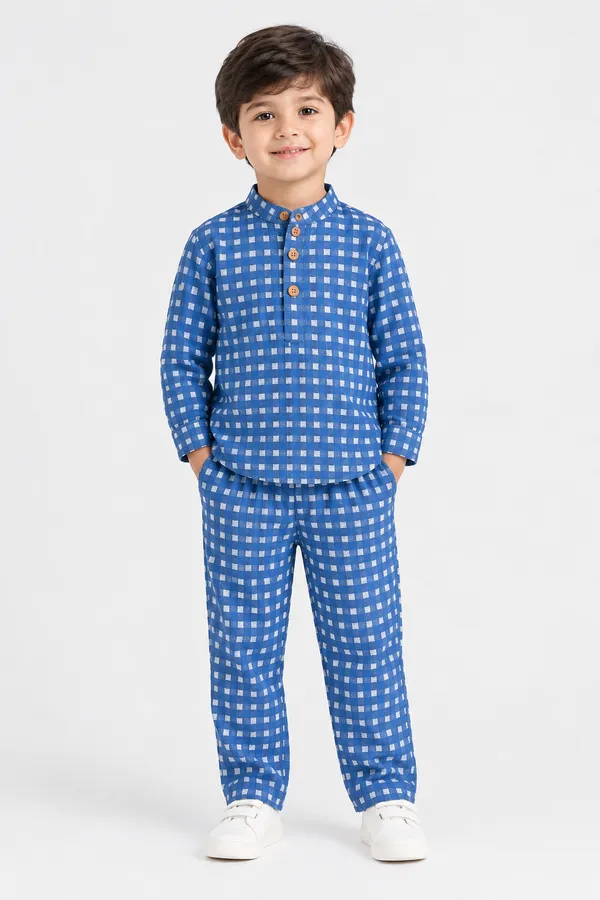 Blue_Gingham_Regular_Fit_Lounge_Set_for_Boys