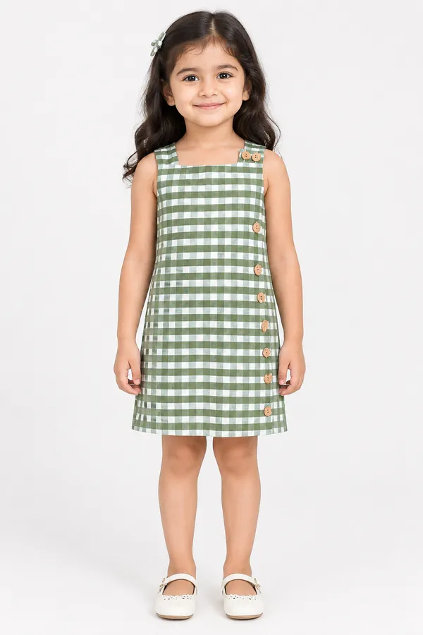 Green_Gingham_Sleeveless_Dress_for_Girls