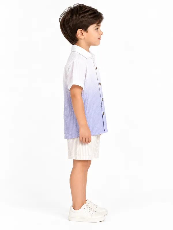 White_Blue_Ombre_Shirt_And_Shorts_Set_for_Boys