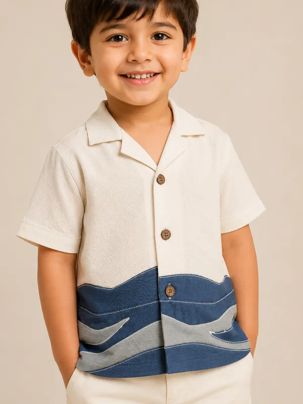 White_Textured_Relaxed_Fit_Shirt_And_Trousers_Set_for_Boys