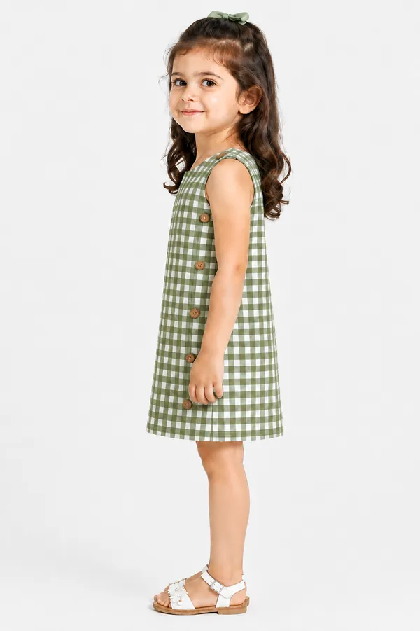 Green_Gingham_Sleeveless_Dress_for_Girls