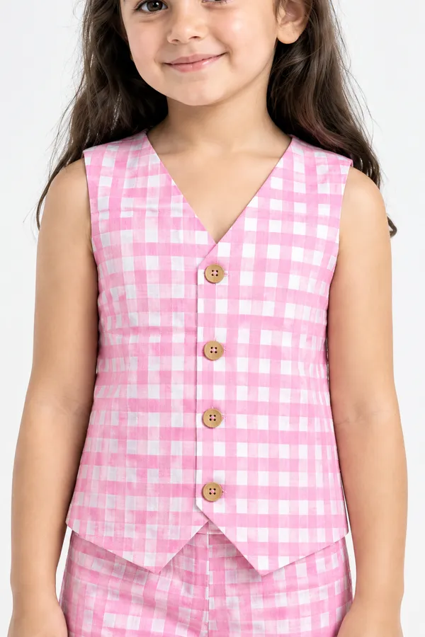 Pink_Gingham_Waistcoat_Set_for_Girls