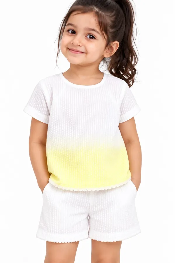 White_And_Yellow_Ombre_Co_Ord_Set_For_Girls
