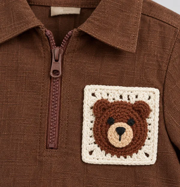 Brown_Polo_Shirt_With_Bear_Pocket_for_Boys
