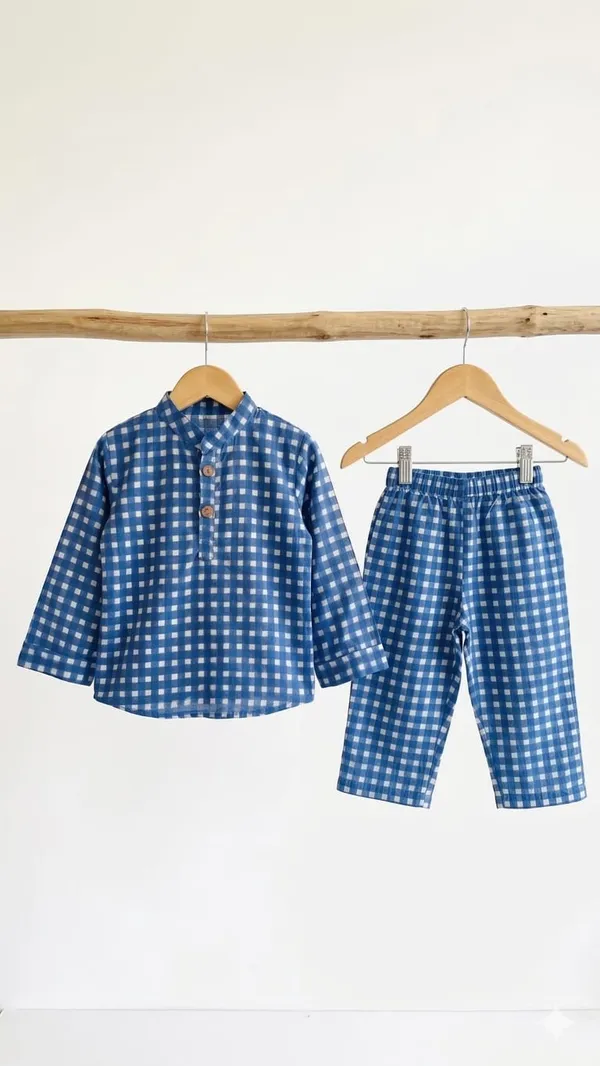 Blue_Gingham_Regular_Fit_Lounge_Set_for_Boys