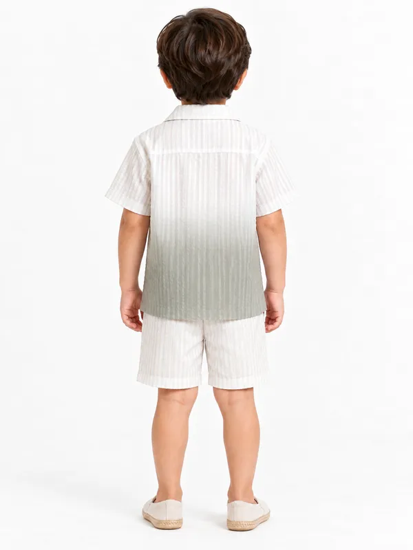 White_Grey_Ombre_Shirt_And_Shorts_Set_for_Boys