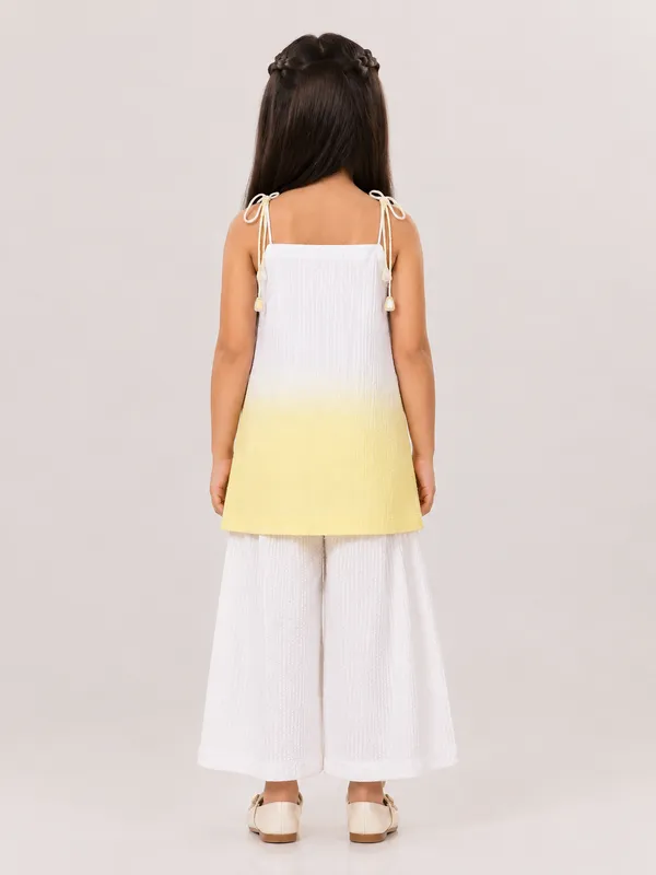 White_And_Yellow_Ombre_Kurta_Set_For_Girls