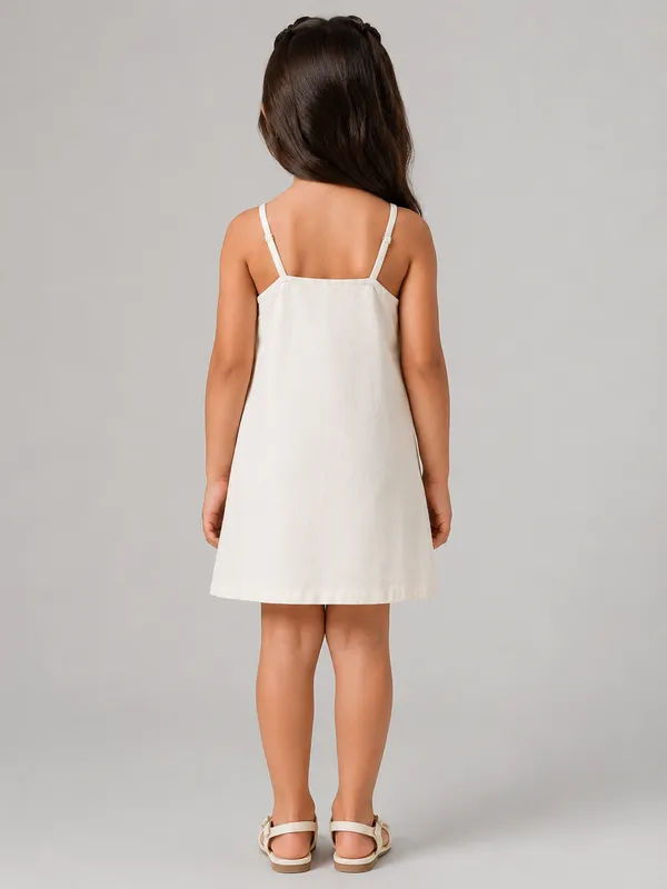 White_Smiley_A-Line_Sleeveless_Dress_for_Girls