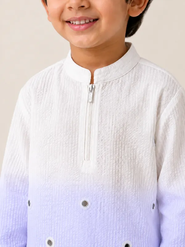 White_Blue_Ombre_Mirror_Kurta_For_Boys