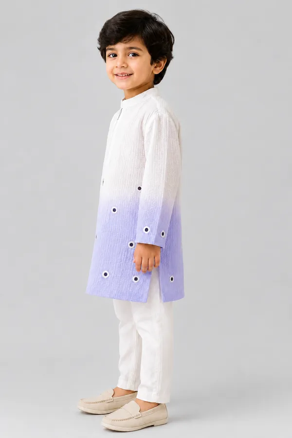 White_Blue_Ombre_Mirror_Kurta_For_Boys