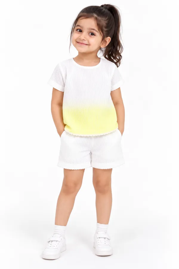White_And_Yellow_Ombre_Co_Ord_Set_For_Girls