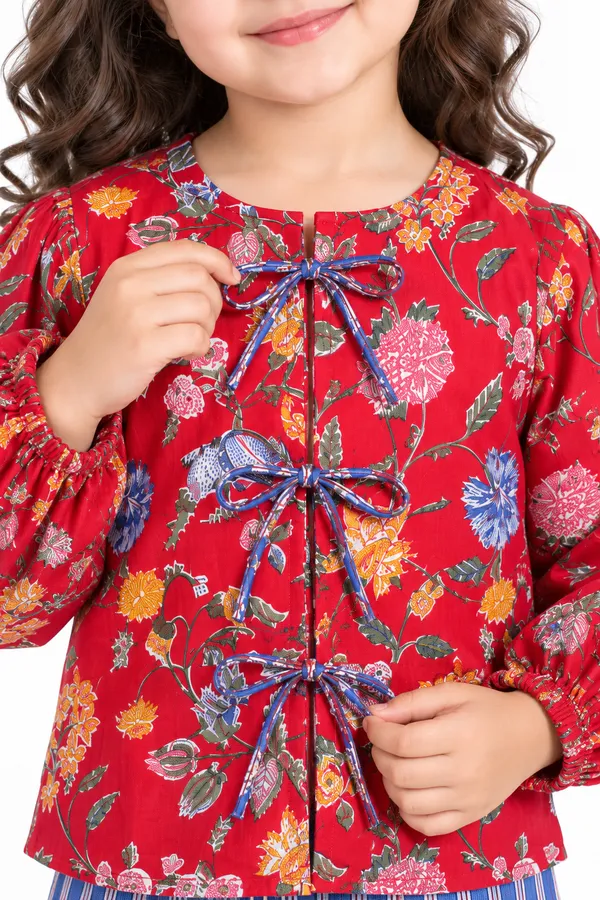 Red_Floral_Print_Tieup_Top_And_Shorts_Set_for_Girls