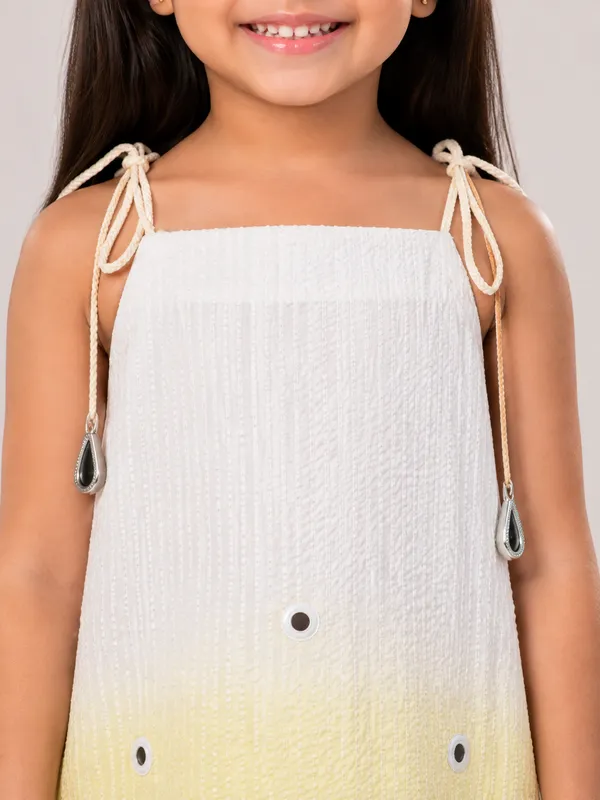 White_And_Yellow_Ombre_Kurta_Set_For_Girls