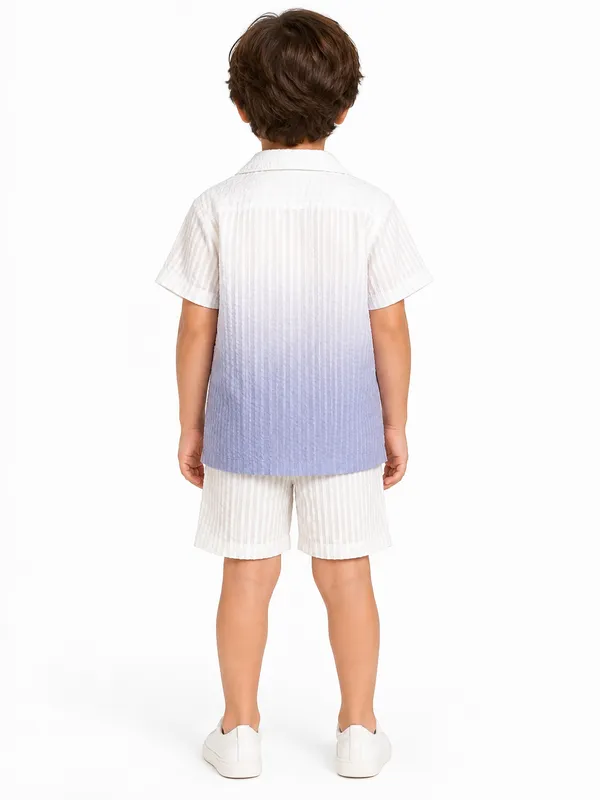 White_Blue_Ombre_Shirt_And_Shorts_Set_for_Boys
