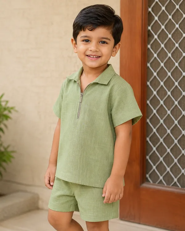 Green_Textured_Relaxed_Fit_Co_Ord_Set_For_Boys