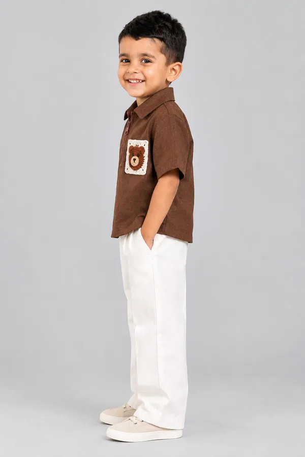Brown_Polo_Shirt_With_Bear_Pocket_for_Boys