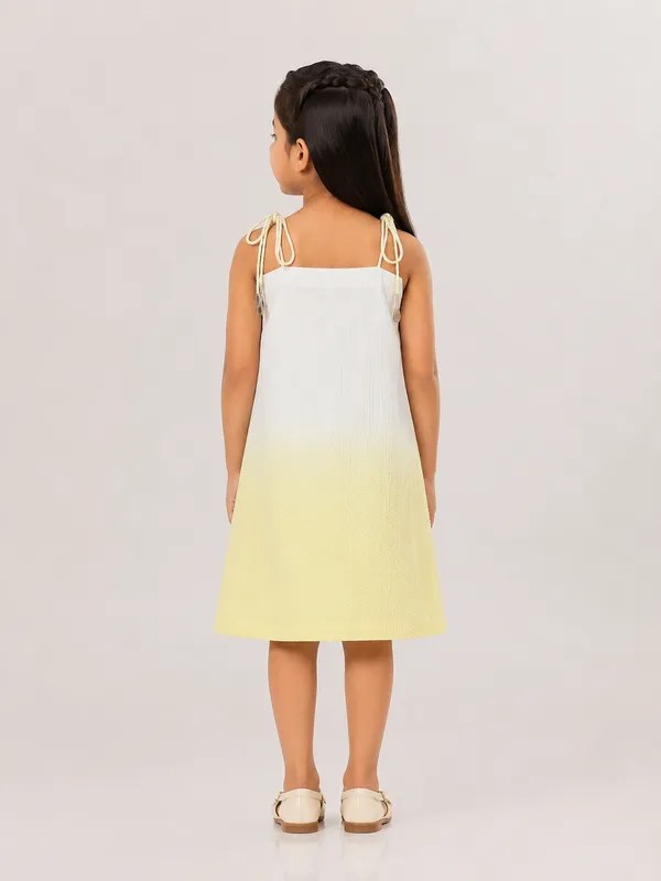 White_And_Yellow_Ombre_Kurta_Set_For_Girls