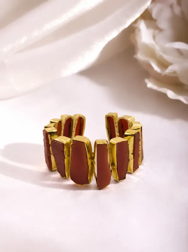 Maroon_Gold_Tone_Segmented_Statement_Bracelet_For_Women