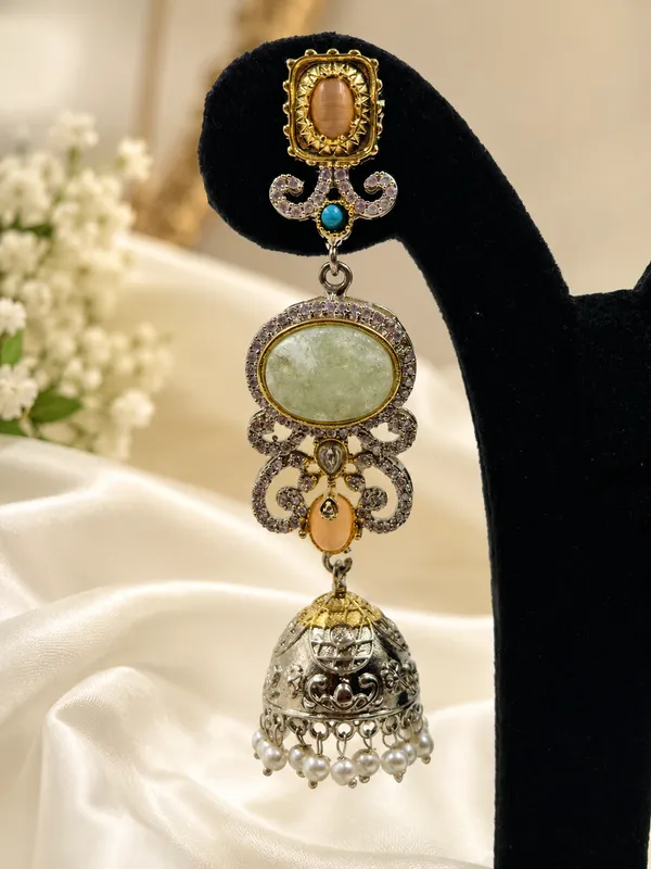 Gold_Tone_Stone_Studded_Layered_Jhumka_Earrings_For_Women