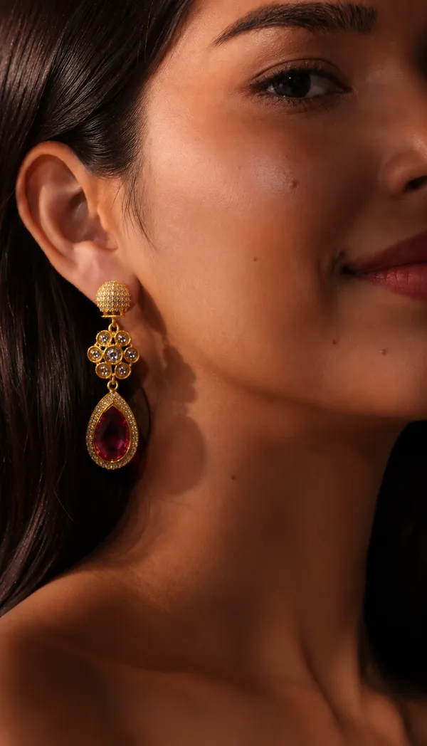 Gold_Brass_Crystal_Floral_Teardrop_Drop_Earrings_For_Women