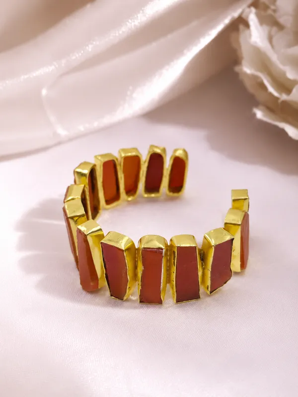 Maroon_Gold_Tone_Segmented_Statement_Bracelet_For_Women