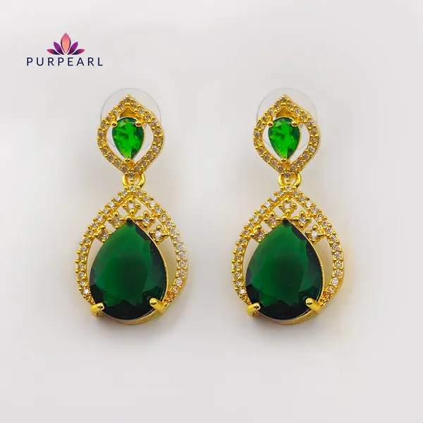 Green_Gold_Brass_Stone_Teardrop_Drop_Earrings_For_Women