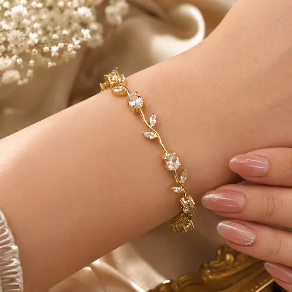 Gold_Brass_Crystal_Leaf_Vine_Bracelet_For_Women