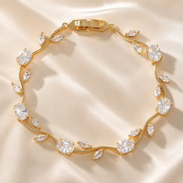 Gold_Brass_Crystal_Leaf_Vine_Bracelet_For_Women