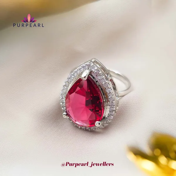 Red_Brass_Teardrop_Stone_Halo_Statement_Ring_For_Women