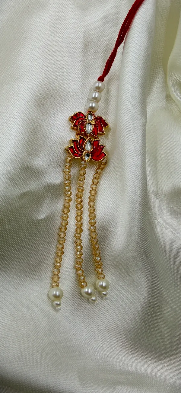 Red_Thread_Pearl_Beaded_Gold_Tone_Ornamental_Rakhi
