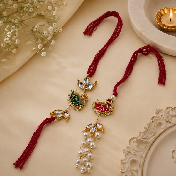Red_Thread_Gold_Tone_Bird_Motif_Pearl_Drop_Rakhi