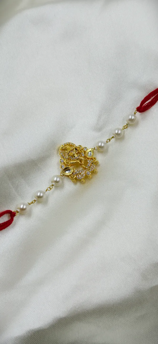Red_Thread_Pearl_Beaded_Gold_Tone_Ornamental_Rakhi