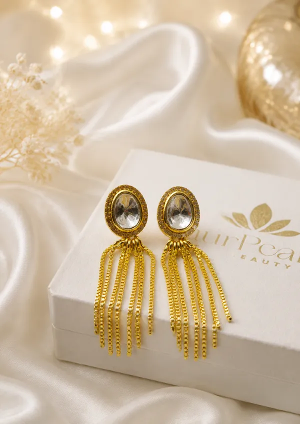 Gold_Tone_Crystal_Chain_Tassel_Earrings_For_Women