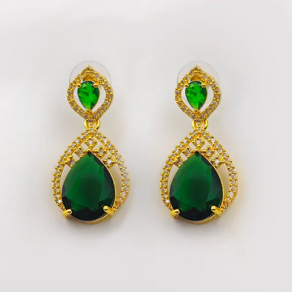 Green_Gold_Brass_Stone_Teardrop_Drop_Earrings_For_Women
